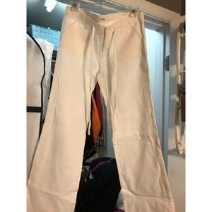 White linen pants